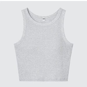 Ribbed Crop Sleeveless Bra Top in Gray Size XXL